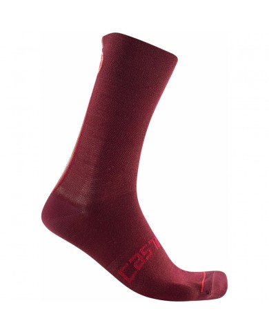 CALCETINES CASTELLI RACING STRIPE 18 ROJO BURDEOS
