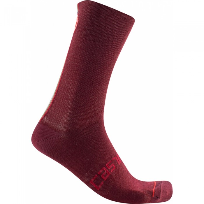 CALCETINES CASTELLI RACING STRIPE 18 ROJO BURDEOS