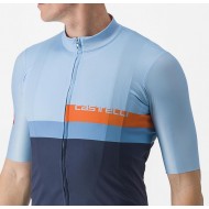 MAILLOT CASTELLI A BLOCCO AZUL BABY/ESCARLATA LAVA