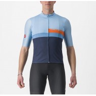 MAILLOT CASTELLI A BLOCCO AZUL BABY/ESCARLATA LAVA