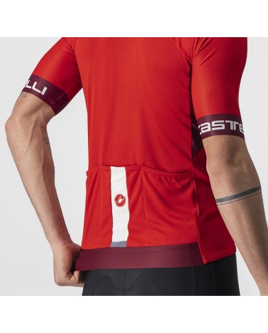 MAILLOT CASTELLI ENTRATA VI ROJO/BURDEOS/MARFIL