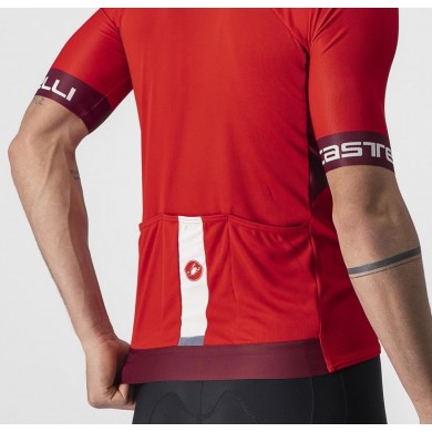 MAILLOT CASTELLI ENTRATA VI ROJO/BURDEOS/MARFIL