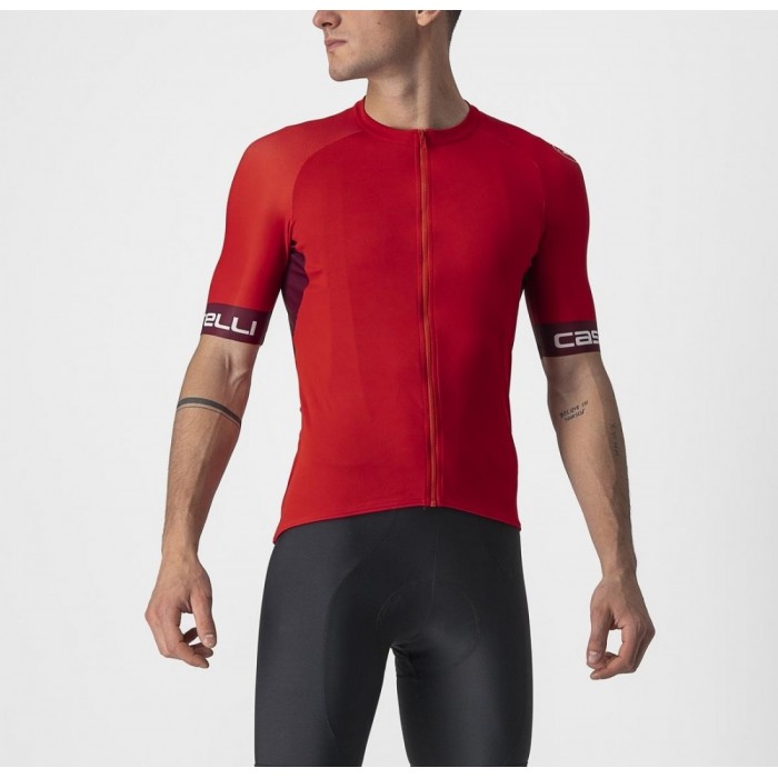 MAILLOT CASTELLI ENTRATA VI ROJO/BURDEOS/MARFIL